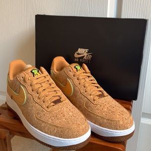 🔅Nike Air Force 1 07 Premium Happy Pineapple Cork Multi color Metallic Gold
